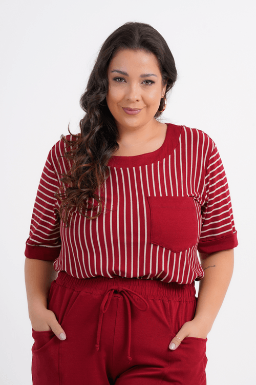 BLUSA PLUS SIZE FEMININO MANGA CURTA MONTBLANC