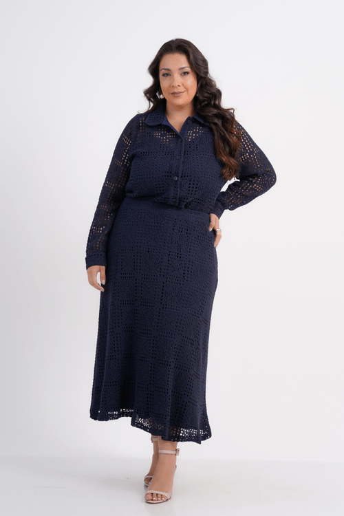 SAIA PLUS SIZE FEMININO MIDI TRICOT BOHO