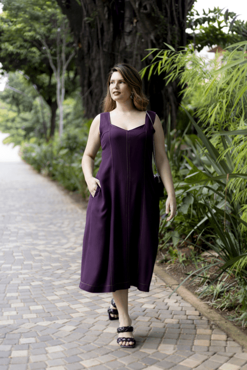 VESTIDO PLUS SIZE FEMININO MIDI HIBISCO