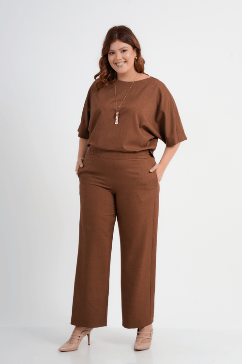 BLUSA PLUS SIZE FEMININO MANGA 3/4 ALFAIATARIA ACOLHER