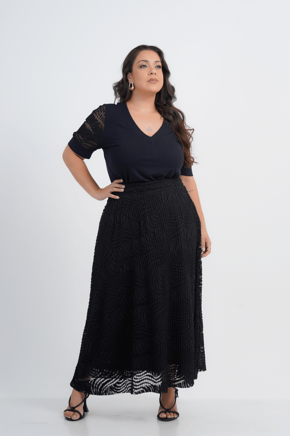 SAIA PLUS SIZE FEMININO MIDI ROMANTIQUE