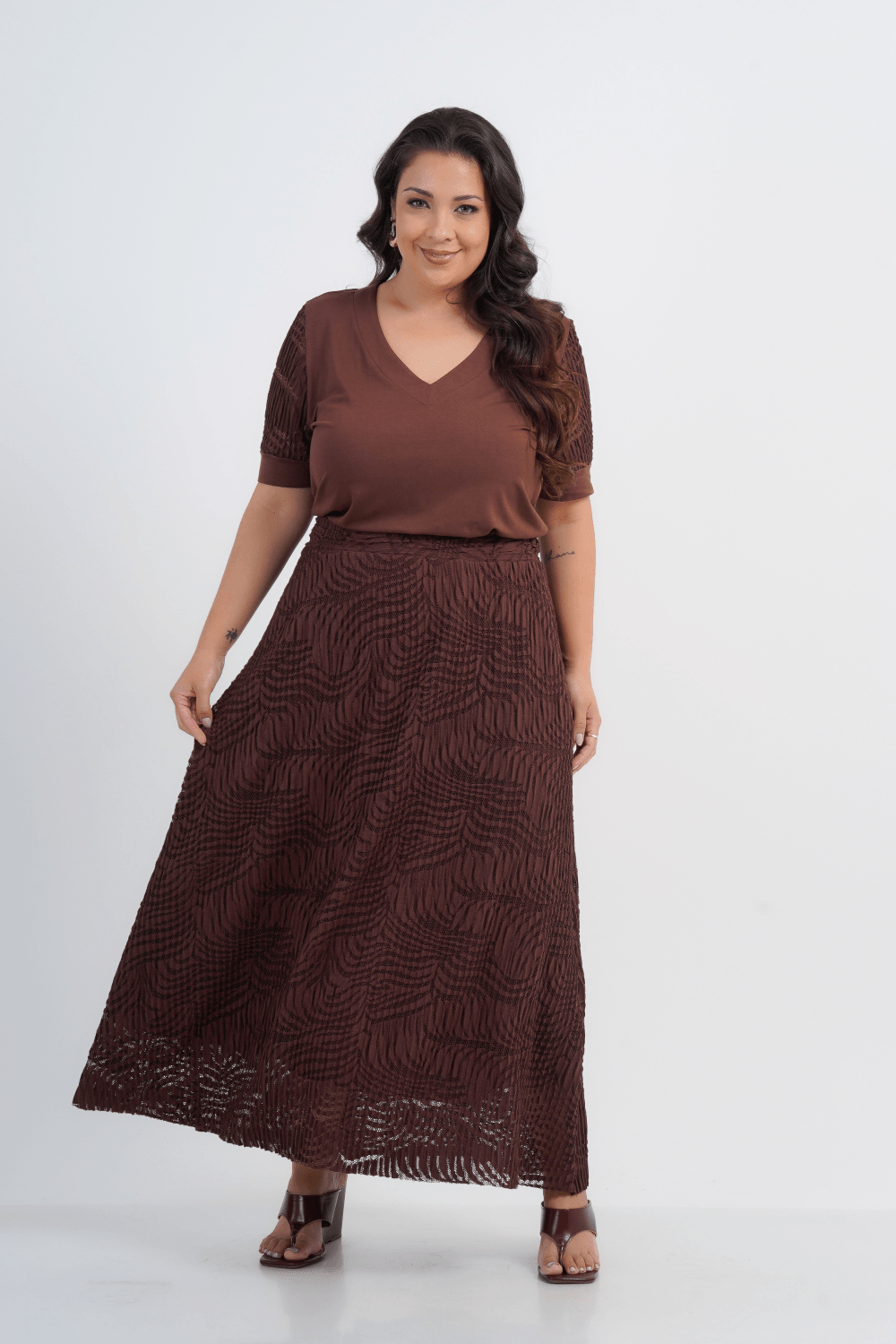 SAIA PLUS SIZE FEMININO MIDI ROMANTIQUE