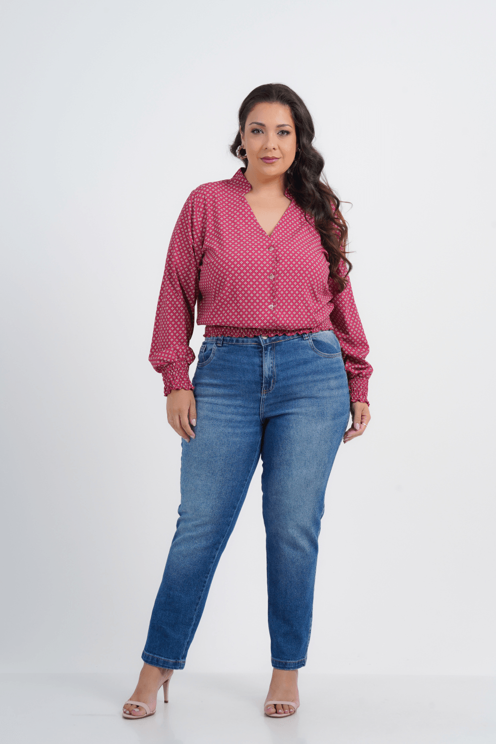 BLUSA PLUS SIZE FEMININO MANGA LONGA RUBI