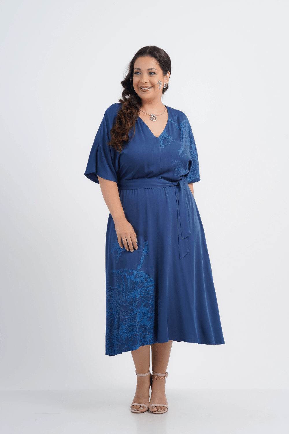 VESTIDO PLUS SIZE FEMININO MIDI MARIE