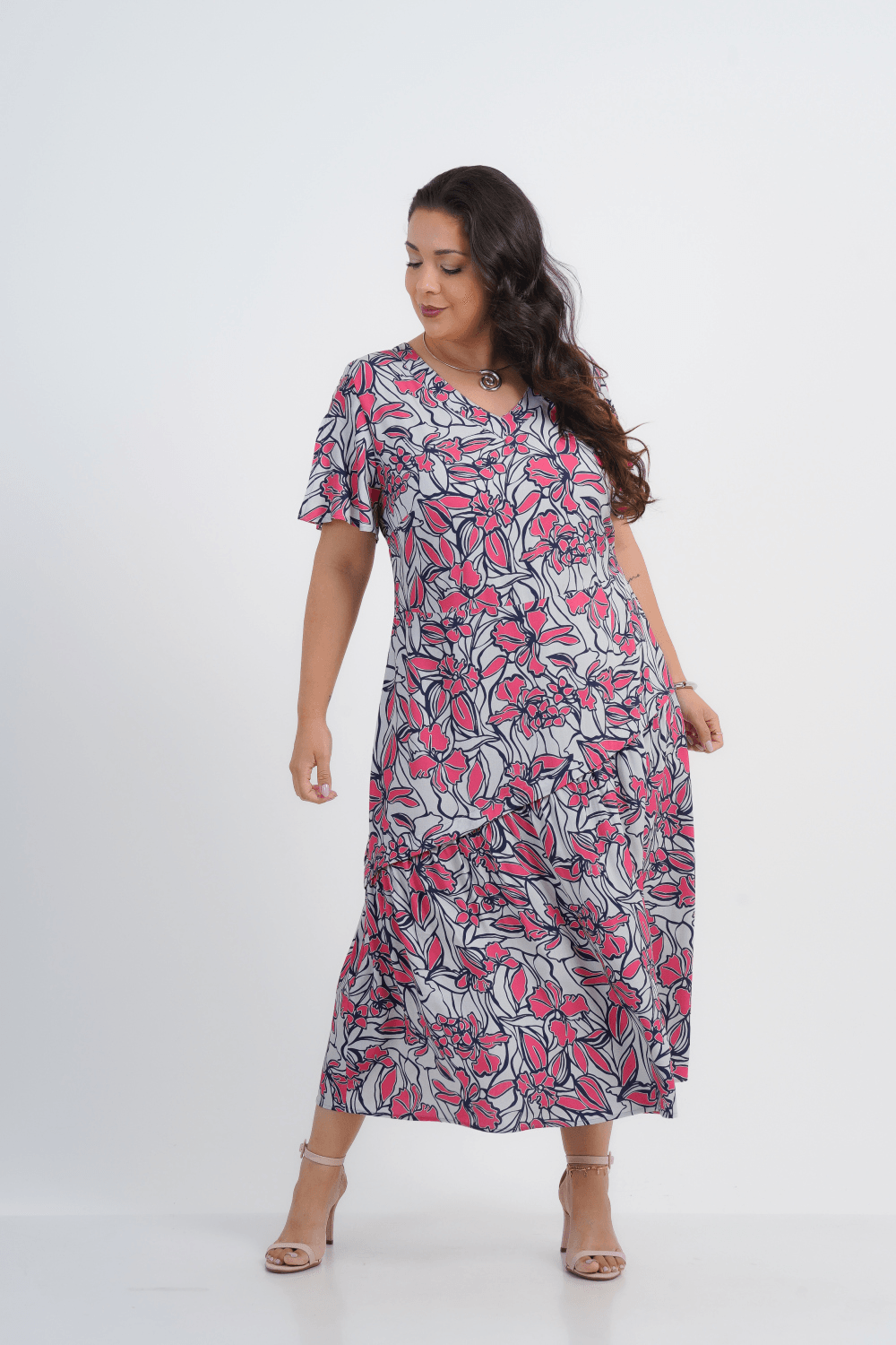 VESTIDO PLUS SIZE FEMININO MIDI LOUISE