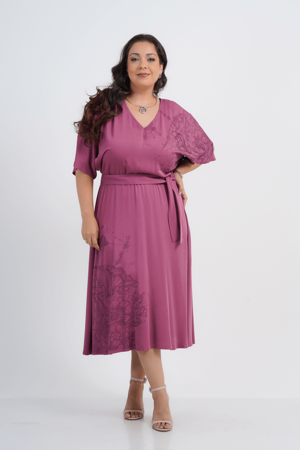 VESTIDO PLUS SIZE FEMININO MIDI MARIE
