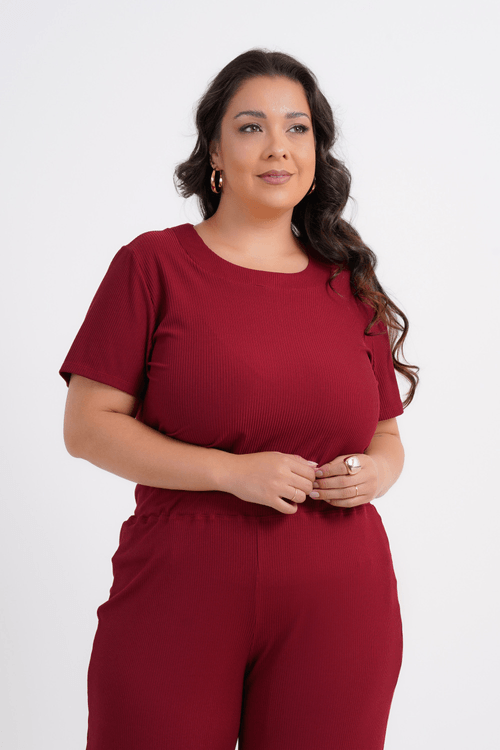 BLUSA PLUS SIZE FEMININO MANGA CURTA HANNAH
