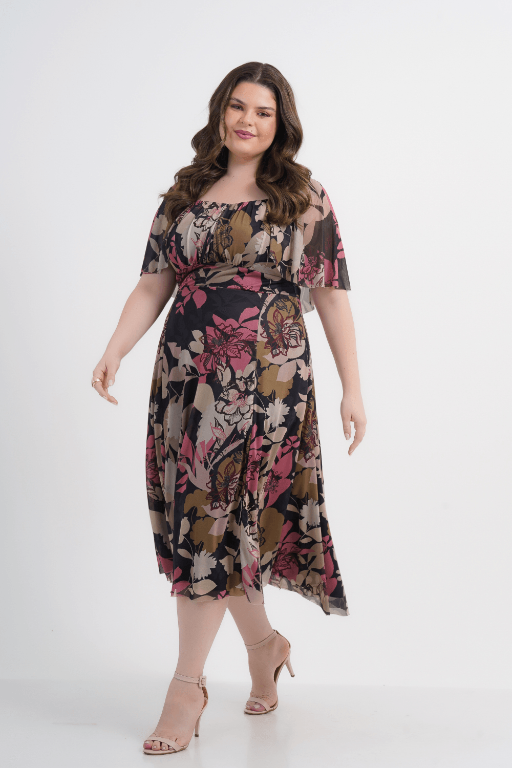 VESTIDO PLUS SIZE FEMININO MIDI TULE CLARIDADE