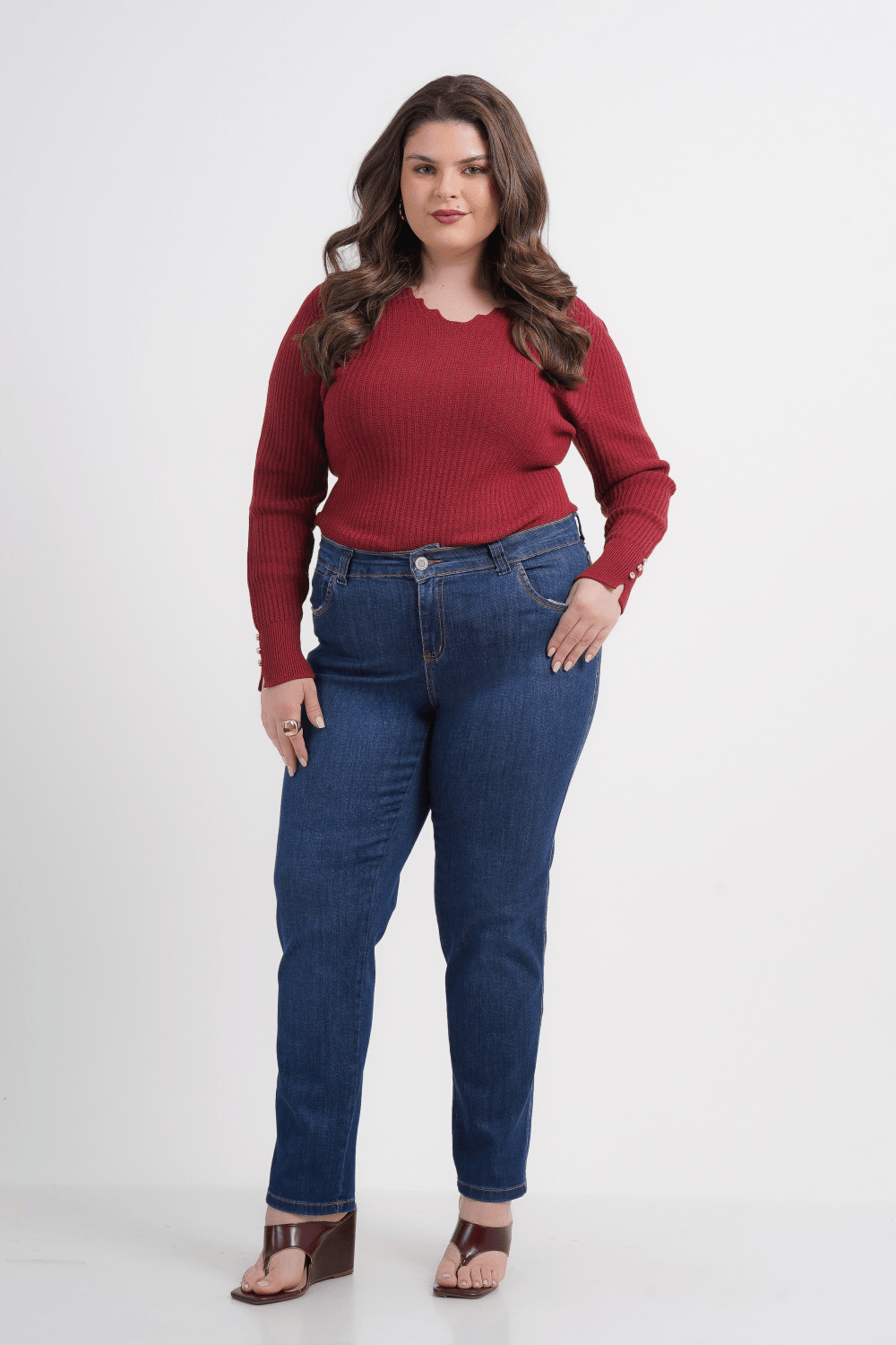 CALÇA PLUS SIZE FEMININO SKINNY JEANS OLYMPUS