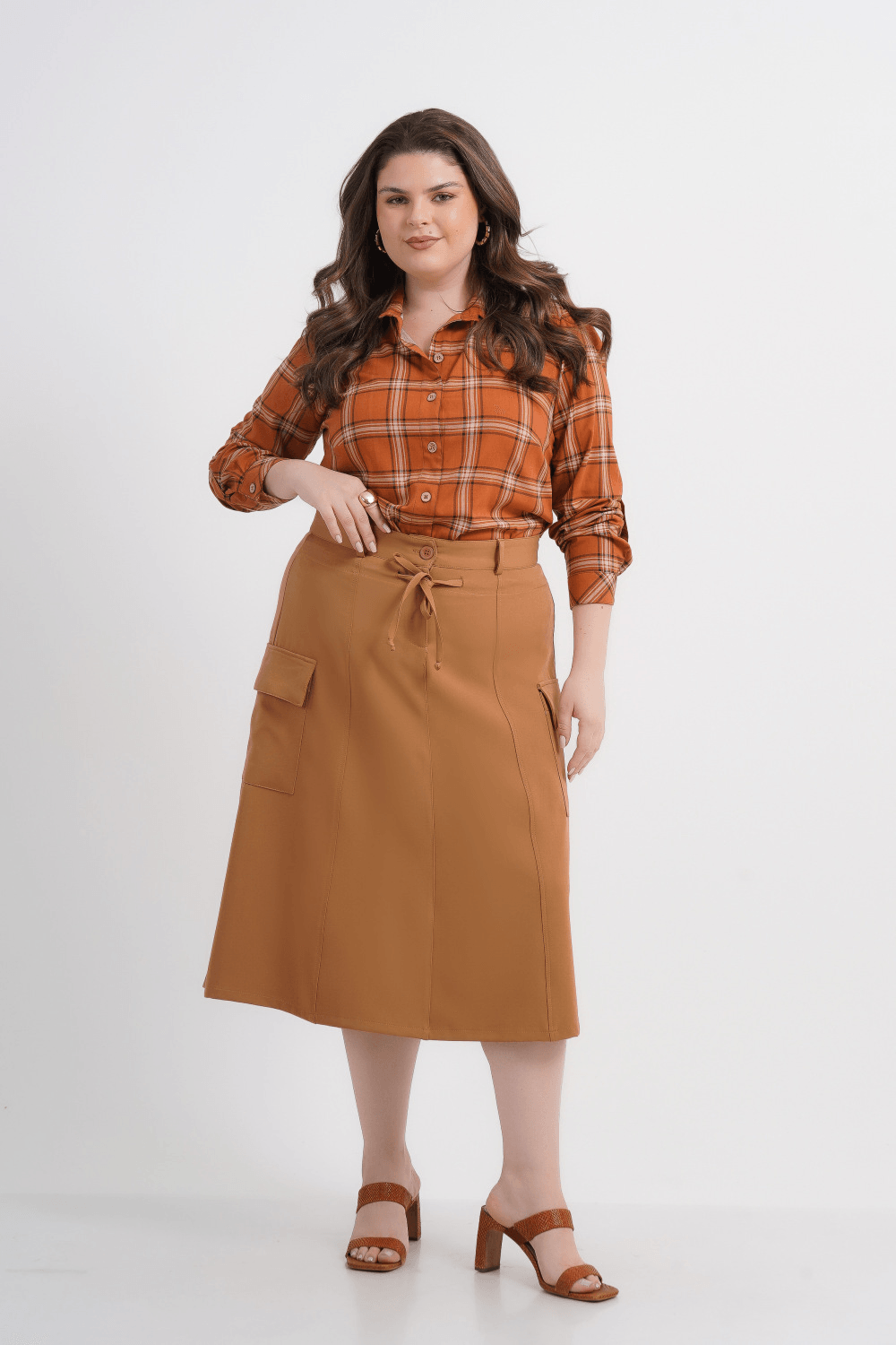 CAMISÃO FEMININO MANGA LONGA XADREZ JOSEFA