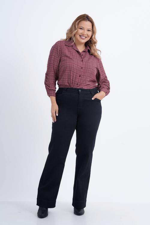 CAMISA FEMININO MANGA LONGA XADREZ FOGUEIRA