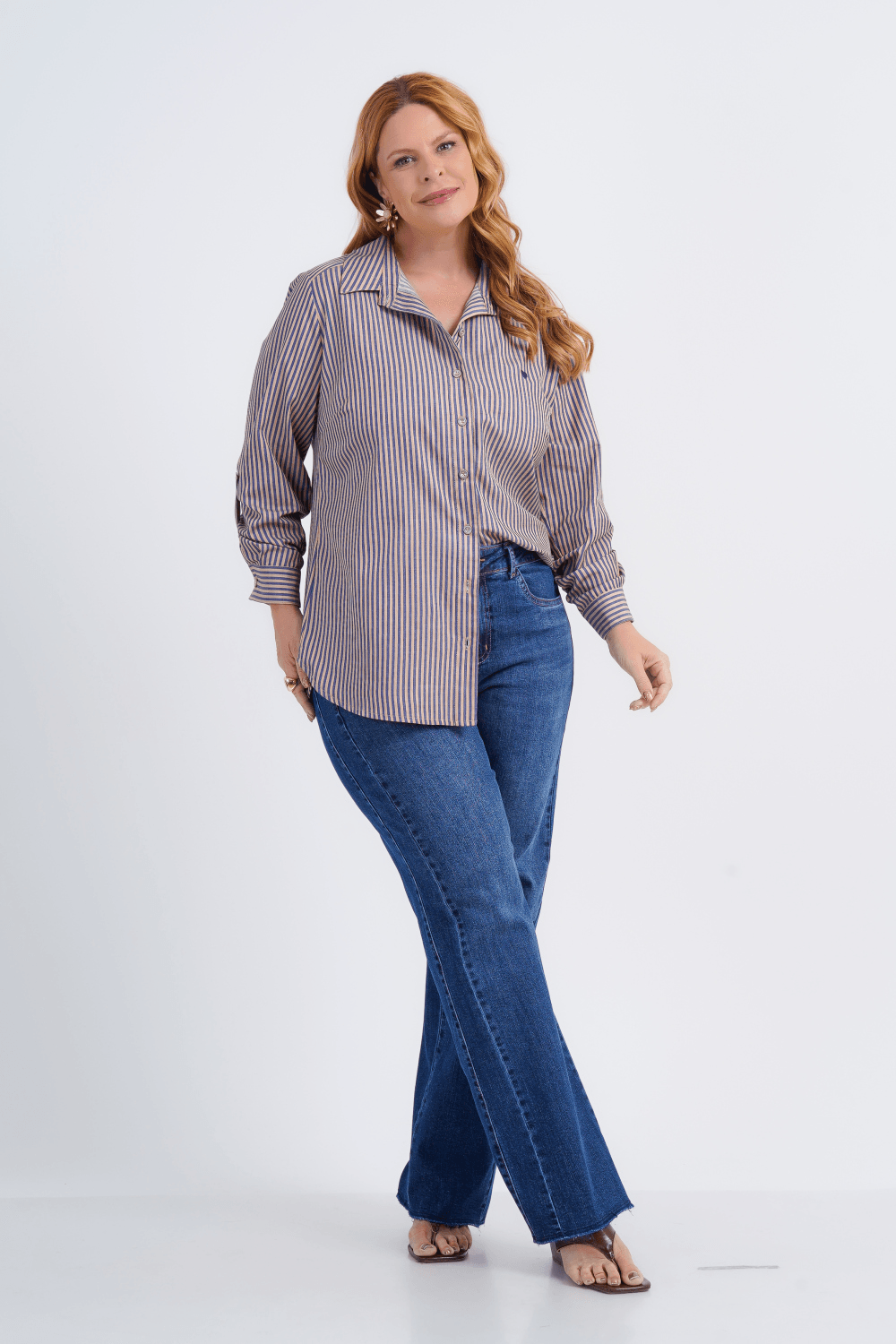 CAMISÃO FEMININO MANGA LONGA LISTRADO MIRELA