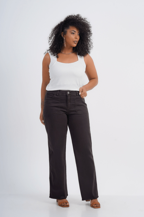 CALÇA FEMININO RETA SARJA NATASHA