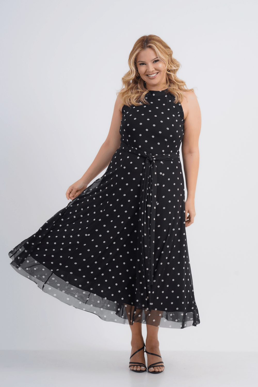 VESTIDO FEMININO MAXI TULE POÁ ETERNA