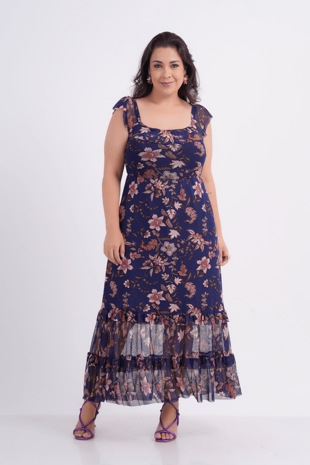 VESTIDO FEMININO MAXI TULE VIOLETA