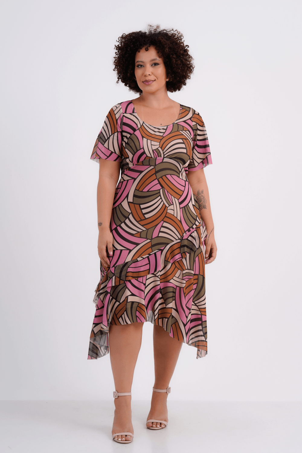 VESTIDO FEMININO MIDI TULE LILA