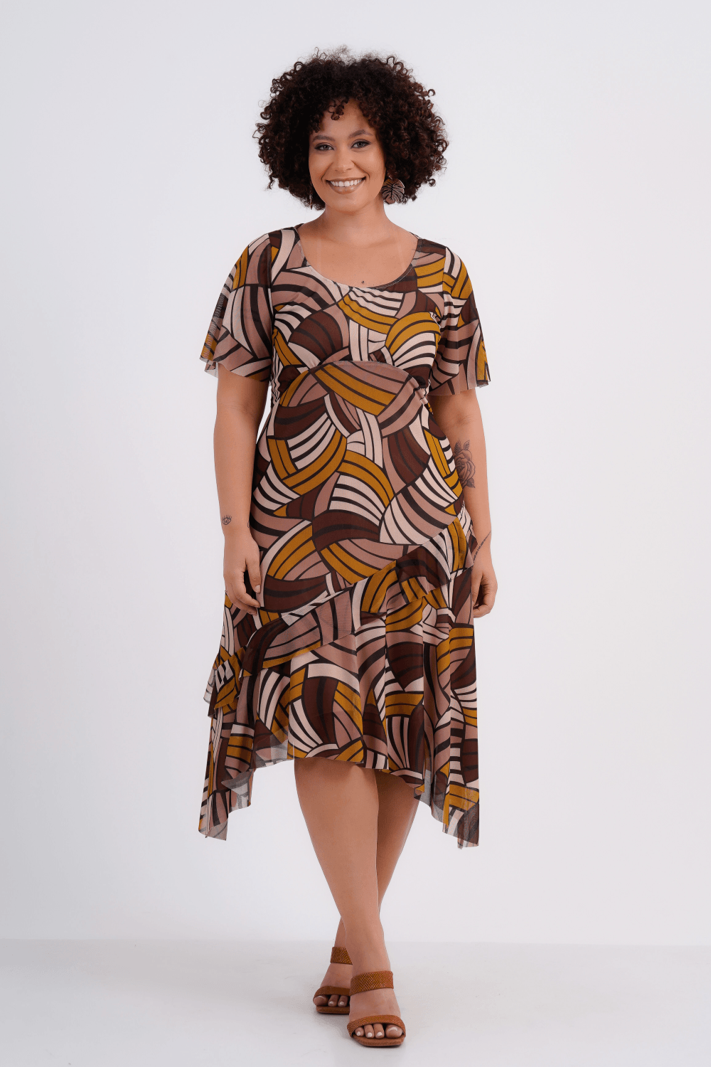 VESTIDO FEMININO MIDI TULE LILA