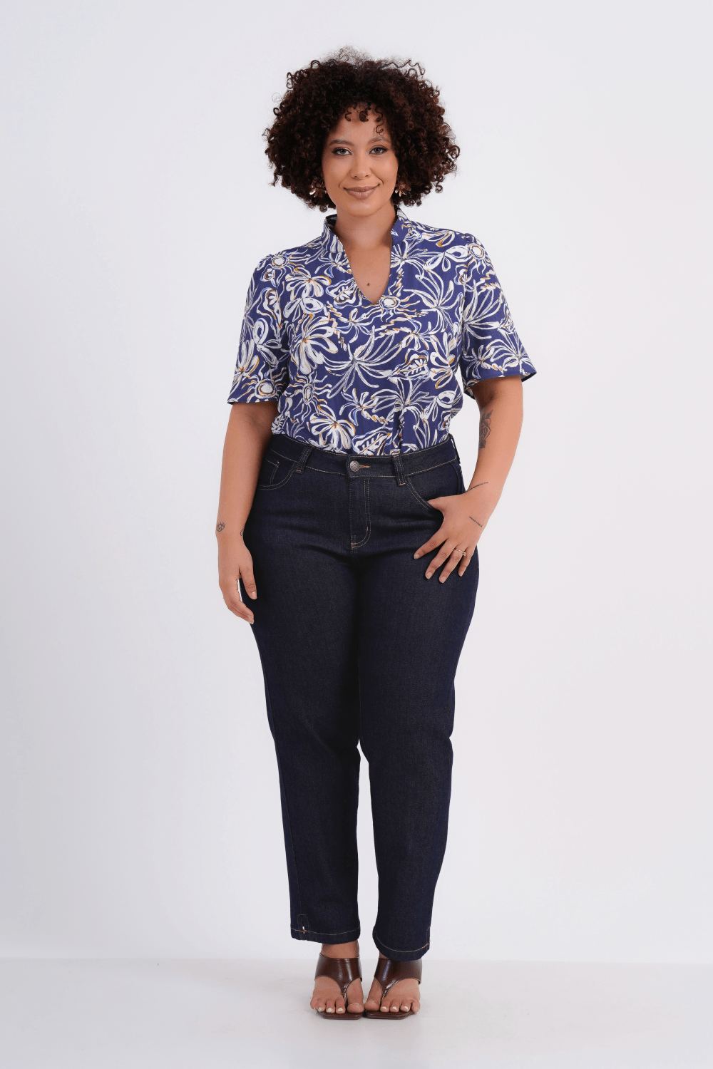 CALÇA FEMININO CROPPED JEANS RED
