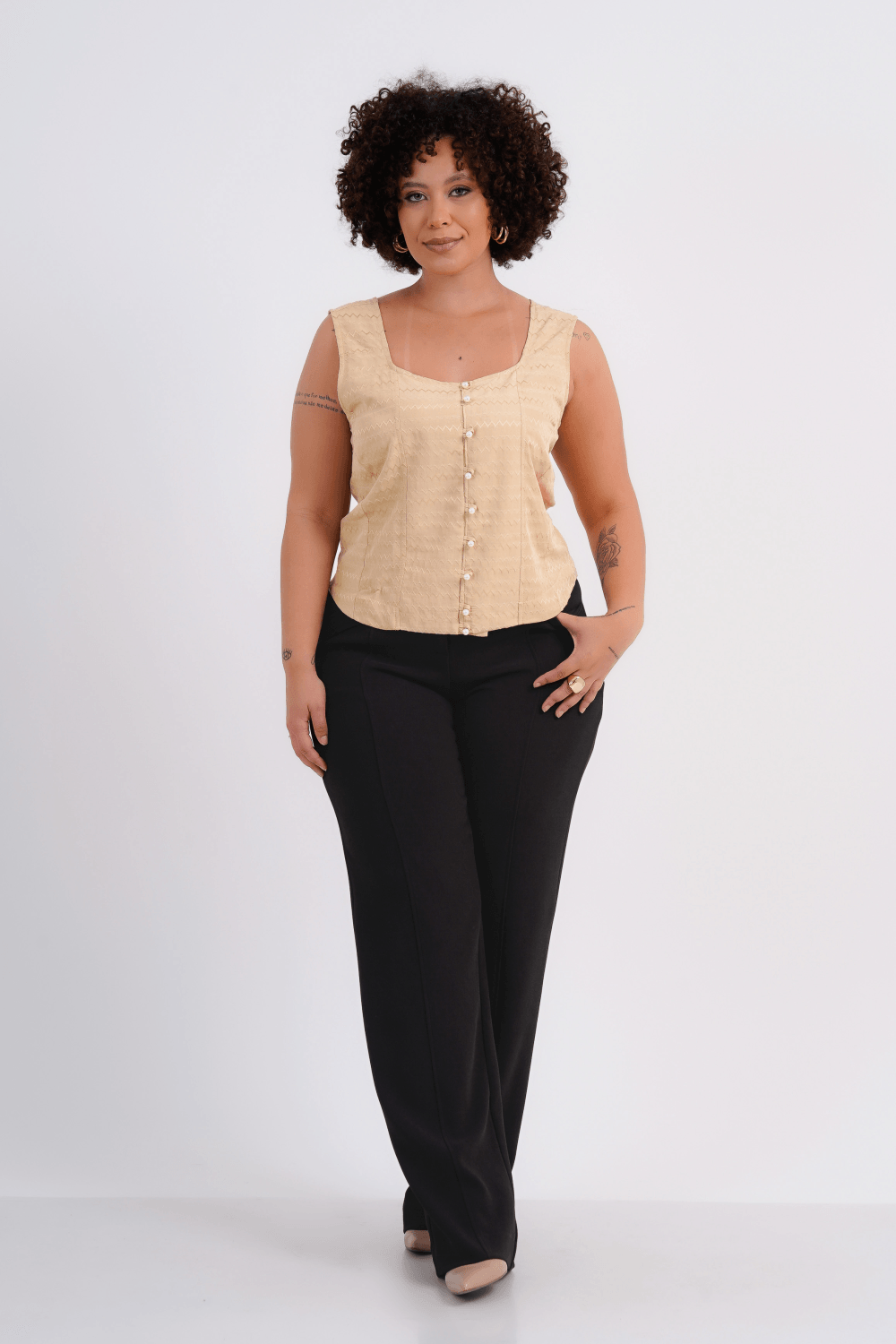 REGATA CORSELET FEMININO TEXTURIZADA ANISE