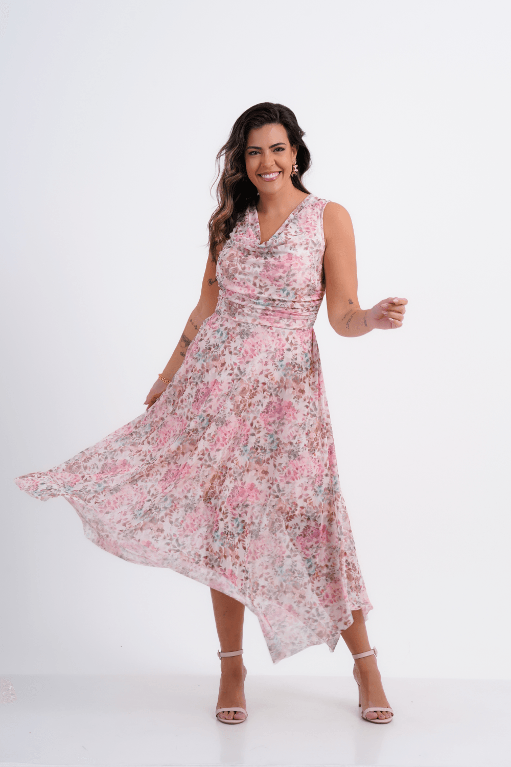 VESTIDO FEMININO MAXI TULE BLOSSOM